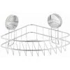 WENKO Etagère D'angle Salle De Bain Osimo, Rangement Douche Angle Fixation Sans Perçage "Static Loc Plus", Acier, 26,5x13,5x19 Cm, Chromé