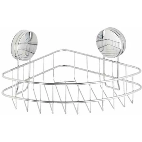 WENKO Etagère D'angle Salle De Bain Osimo, Rangement Douche Angle Fixation Sans Perçage "Static Loc Plus", Acier, 26,5x13,5x19 Cm, Chromé 3 WENKO Etagère D'angle Salle De Bain Osimo, Rangement Douche Angle Fixation Sans Perçage "Static Loc Plus", Acier, 26,5x13,5x19 Cm, Chromé