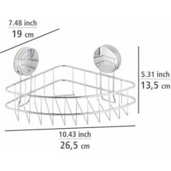WENKO Etagère D'angle Salle De Bain Osimo, Rangement Douche Angle Fixation Sans Perçage "Static Loc Plus", Acier, 26,5x13,5x19 Cm, Chromé 11 WENKO Etagère D'angle Salle De Bain Osimo, Rangement Douche Angle Fixation Sans Perçage "Static Loc Plus", Acier, 26,5x13,5x19 Cm, Chromé -WENKO Soldes 60286121 5