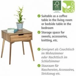 WENKO Table De Nuit Scandinave Acina, Petite Table D'appoint Avec Tiroir, Bois Acacia Certifié FSC, 50x55x50 Cm, Marron 9 WENKO Table De Nuit Scandinave Acina, Petite Table D'appoint Avec Tiroir, Bois Acacia Certifié FSC, 50x55x50 Cm, Marron -WENKO Soldes 60349355 3