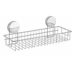 WENKO Panier De Douche Mural Osimo, Etagère Salle De Bain Fixation Sans Perçage "Static Loc Plus", Acier, 35x13x13 Cm, Chromé