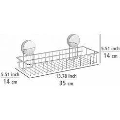 WENKO Panier De Douche Mural Osimo, Etagère Salle De Bain Fixation Sans Perçage "Static Loc Plus", Acier, 35x13x13 Cm, Chromé -WENKO Soldes 60349364 5
