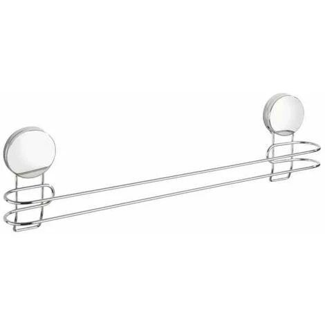 WENKO Porte Serviette Salle De Bain Mural Osimo, Barre Porte Serviette Fixation Sans Perçage "Static Loc Plus", Acier, 45x13x6 Cm, Brillant 3 WENKO Porte Serviette Salle De Bain Mural Osimo, Barre Porte Serviette Fixation Sans Perçage "Static Loc Plus", Acier, 45x13x6 Cm, Brillant