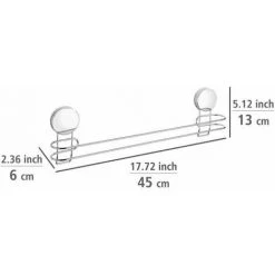 WENKO Porte Serviette Salle De Bain Mural Osimo, Barre Porte Serviette Fixation Sans Perçage "Static Loc Plus", Acier, 45x13x6 Cm, Brillant 11 WENKO Porte Serviette Salle De Bain Mural Osimo, Barre Porte Serviette Fixation Sans Perçage "Static Loc Plus", Acier, 45x13x6 Cm, Brillant -WENKO Soldes 60349365 5
