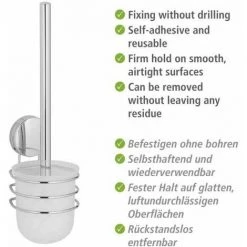 WENKO Brosse WC Suspendue Murale Osimo, Solution Sans Perçage "Static Loc Plus", Acier - Plastique, 10x37x11 Cm, Chromé 9 WENKO Brosse WC Suspendue Murale Osimo, Solution Sans Perçage "Static Loc Plus", Acier - Plastique, 10x37x11 Cm, Chromé -WENKO Soldes 60349367 3
