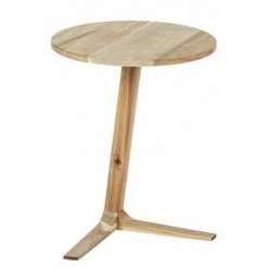 WENKO Table De Nuit Bois Acina, Bout De Canapé Bois, Design Scandinave, Bois Acacia Certifié FSC, ø40cmxH50cm, Marron