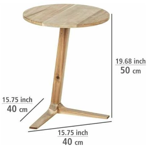 WENKO Table De Nuit Bois Acina, Bout De Canapé Bois, Design Scandinave, Bois Acacia Certifié FSC, ø40cmxH50cm, Marron 6 WENKO Table De Nuit Bois Acina, Bout De Canapé Bois, Design Scandinave, Bois Acacia Certifié FSC, ø40cmxH50cm, Marron – Image 4
