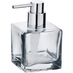 WENKO Distributeur De Savon Lavit - Distributeur De Savon Liquide , Distributeur De Liquide Vaisselle Capacité: 0.28 L, Verre, 8 X 8.5 X 8 Cm