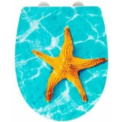 WENKO Abattant WC Original Tonga, Abattant WC Avec Frein De Chute "easy Close", Fixation Acier Inox "fix Clip", Thermoplastique, 36,5x45 Cm, Multicolore