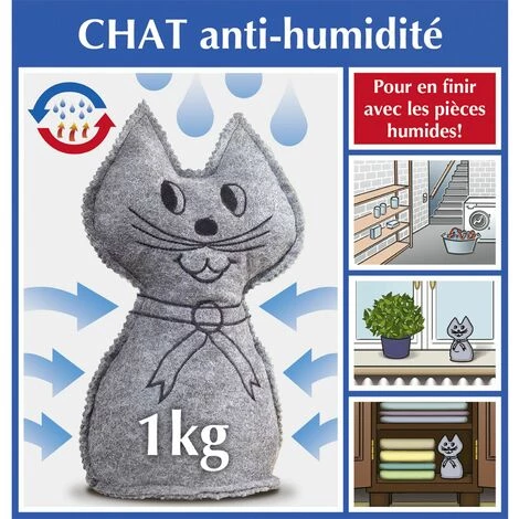 WENKO Sachet Anti-humidité Chat - 1 Kg - 12 X 13 X 27 - Gris 4 WENKO Sachet Anti-humidité Chat - 1 Kg - 12 X 13 X 27 - Gris – Image 2