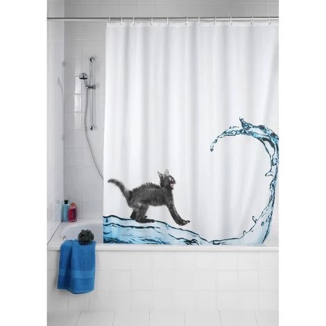 WENKO Rideau De Douche Cat - 180 X 200 - Blanc 3 WENKO Rideau De Douche Cat - 180 X 200 - Blanc
