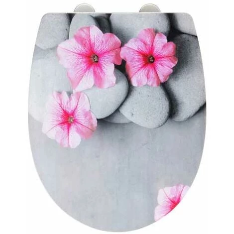 WENKO Abattant WC Original Pretty, Abattant WC Avec Frein De Chute "easy Close", Fixation Acier Inox "fix Clip", Thermoplastique, 36,5x45 Cm, Multicolore 3 WENKO Abattant WC Original Pretty, Abattant WC Avec Frein De Chute "easy Close", Fixation Acier Inox "fix Clip", Thermoplastique, 36,5x45 Cm, Multicolore
