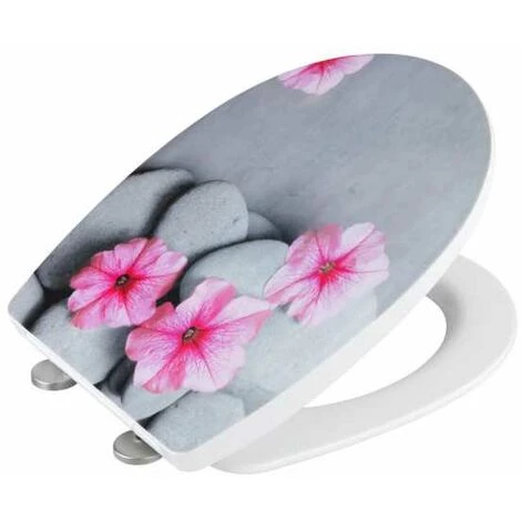 WENKO Abattant WC Original Pretty, Abattant WC Avec Frein De Chute "easy Close", Fixation Acier Inox "fix Clip", Thermoplastique, 36,5x45 Cm, Multicolore 7 WENKO Abattant WC Original Pretty, Abattant WC Avec Frein De Chute "easy Close", Fixation Acier Inox "fix Clip", Thermoplastique, 36,5x45 Cm, Multicolore – Image 5