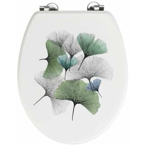 WENKO Abattant WC Original Ginkgo, Abattant WC Bois, Fixation Acier Inox "fix Clip", Bambou - MDF, 34,5x42 Cm, Multicolore 3 WENKO Abattant WC Original Ginkgo, Abattant WC Bois, Fixation Acier Inox "fix Clip", Bambou - MDF, 34,5x42 Cm, Multicolore
