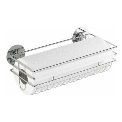 WENKO Porte Essuie-tout Mural Sans Perçage, Porte Sopalin Mural Fixation Sans Perçage Turbo-Loc®, Métal, 29x11x14,5 Cm, Brillant - Argent Brillant 4 WENKO Porte Essuie-tout Mural Sans Perçage, Porte Sopalin Mural Fixation Sans Perçage Turbo-Loc®, Métal, 29x11x14,5 Cm, Brillant - Argent Brillant – Image 2