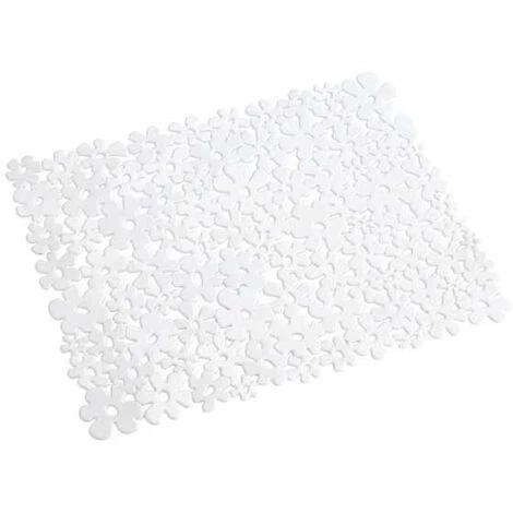 WENKO Fond D'évier Flower, Tapis D'évier De Protection Contre Les Rayures, Protection Vaisselle, Plastique, 31 X 26 Cm, Blanc - Blanc 3 WENKO Fond D'évier Flower, Tapis D'évier De Protection Contre Les Rayures, Protection Vaisselle, Plastique, 31 X 26 Cm, Blanc - Blanc