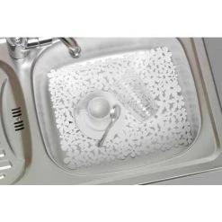 WENKO Fond D'évier Flower, Tapis D'évier De Protection Contre Les Rayures, Protection Vaisselle, Plastique, 31 X 26 Cm, Blanc - Blanc 5 WENKO Fond D'évier Flower, Tapis D'évier De Protection Contre Les Rayures, Protection Vaisselle, Plastique, 31 X 26 Cm, Blanc - Blanc -WENKO Soldes 6577770 2