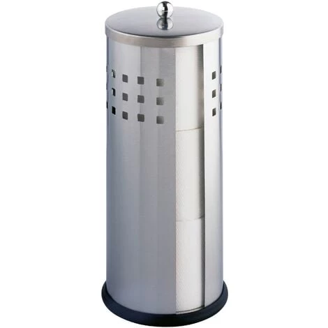 WENKO Rangement Papier Toilette Ancona, Stockeur Papier Toilette, 3 Rouleaux, Acier Inox, Ø 13x34 Cm, Mat - Mat 3 WENKO Rangement Papier Toilette Ancona, Stockeur Papier Toilette, 3 Rouleaux, Acier Inox, Ø 13x34 Cm, Mat - Mat