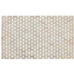 WENKO Tapis De Bain Bamboo, Tapis Salle De Bain Antidérapant, Bambou, 50x80 Cm, Blanc