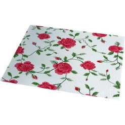 WENKO Couvre Machine à Laver Roses, Protection Machine à Laver - Sèche Linge, Vinyle, 55x49 Cm, Multicolore - Multicolore