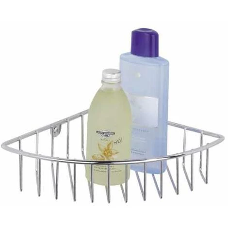 WENKO Etagère D'angle Douche, étagère Angle Salle De Bain, Genola, Acier, 26x5,5x20 Cm, Brillant - Chromé 3 WENKO Etagère D'angle Douche, étagère Angle Salle De Bain, Genola, Acier, 26x5,5x20 Cm, Brillant - Chromé