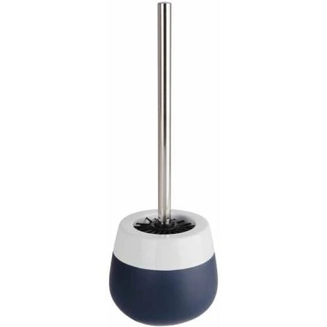 WENKO Porte Brosse WC Céramique Malta, Brosse WC Silicone Noire, Céramique, Ø 13,6x39 Cm, Bleu Foncé/blanc - Bleu - Bleu Foncé 3 WENKO Porte Brosse WC Céramique Malta, Brosse WC Silicone Noire, Céramique, Ø 13,6x39 Cm, Bleu Foncé/blanc - Bleu - Bleu Foncé