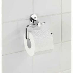 WENKO Support Papier Toilette Mural Puerto Rico, Porte Papier Toilette Mural, Power-Loc® Fixation Sans Perçage, Zinc, 13,5x10,5x6,5 Cm, Brillant - Chromé -WENKO Soldes 6577840 3