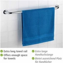WENKO Porte Serviettes Mural Salle De Bain, Basic, Longueur 80 Cm, Acier Inoxydable, 86x6x9,5 Cm, Brillant 8 WENKO Porte Serviettes Mural Salle De Bain, Basic, Longueur 80 Cm, Acier Inoxydable, 86x6x9,5 Cm, Brillant -WENKO Soldes 6577868 2
