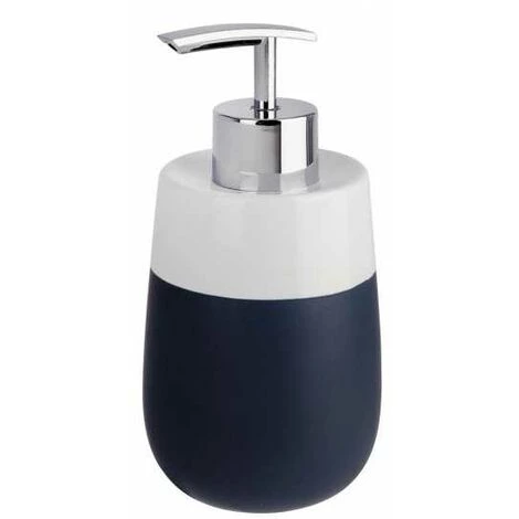 WENKO Distributeur Savon Liquide, Malta, Capacité 290 Ml, Céramique, 7,5x15x8 Cm, Bleu Foncé/blanc - Bleu - Bleu Foncé 3 WENKO Distributeur Savon Liquide, Malta, Capacité 290 Ml, Céramique, 7,5x15x8 Cm, Bleu Foncé/blanc - Bleu - Bleu Foncé