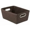 WENKO Panier salle de bain Avec Poignée Chromo, Rangement Salle De Bain, Plastique, 28x12x19,5 Cm, Marron - Marron -WENKO Soldes 6577893 1
