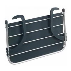 WENKO Séchoir à Linge Balcon 2en1, Séchoir Extérieur Et Tablette à Suspendre, Pliable, Aluminium - Plastique, 53x34x16 cm, Brillant - Gris