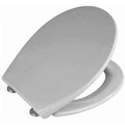 WENKO Abattant WC Avec Frein De Chute Samos, Abattant WC Clipsable Avec Fixation Inox, Duroplast, 37,5x44,5 Cm, Gris Clair - Gris - Gris Clair -WENKO Soldes 6577908 3