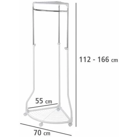 WENKO Penderie D'angle, Portant Vêtements Sur Roulettes, Pointy, H112-166 6 WENKO Penderie D'angle, Portant Vêtements Sur Roulettes, Pointy, H112-166 – Image 4
