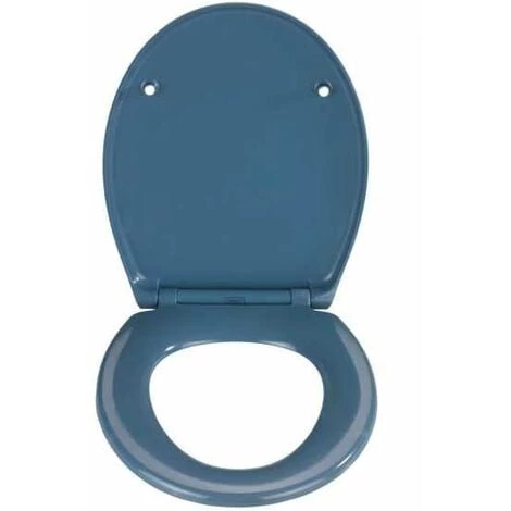 WENKO Abattant WC Avec Frein De Chute Samos, Abattant WC Clipsable Avec Fixation Inox, Duroplast, 37,5x44,5 Cm, Bleu Ardoise - Bleu - Bleu Foncé 4 WENKO Abattant WC Avec Frein De Chute Samos, Abattant WC Clipsable Avec Fixation Inox, Duroplast, 37,5x44,5 Cm, Bleu Ardoise - Bleu - Bleu Foncé – Image 2