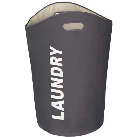 WENKO Panier à Linge Lumo "Laundry", Panier à Linge Souple Avec Poignée De Transport, Capacité 65L, Polyester, Ø35x68 Cm, Gris - Gris - Gris Foncé 4 WENKO Panier à Linge Lumo "Laundry", Panier à Linge Souple Avec Poignée De Transport, Capacité 65L, Polyester, Ø35x68 Cm, Gris - Gris - Gris Foncé – Image 2