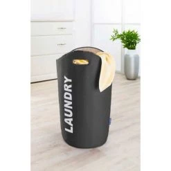 WENKO Panier à Linge Lumo "Laundry", Panier à Linge Souple Avec Poignée De Transport, Capacité 65L, Polyester, Ø35x68 Cm, Gris - Gris - Gris Foncé 10 WENKO Panier à Linge Lumo "Laundry", Panier à Linge Souple Avec Poignée De Transport, Capacité 65L, Polyester, Ø35x68 Cm, Gris - Gris - Gris Foncé -WENKO Soldes 6577932 4