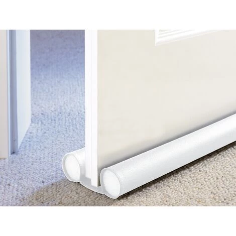 WENKO Bas De Porte Anti Froid Double Pour Porte Extérieure Et Intérieure, Joint De Porte Pliable, Pour Porte De Taille Standard, Plastique, 80x3,8x13 Cm, Blanc - Blanc 4 WENKO Bas De Porte Anti Froid Double Pour Porte Extérieure Et Intérieure, Joint De Porte Pliable, Pour Porte De Taille Standard, Plastique, 80x3,8x13 Cm, Blanc - Blanc – Image 3