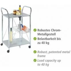 WENKO Desserte De Cuisine Sunny, Desserte à Roulettes, Métal - Plastique, 35,5x8,5x27 Cm, Argent - Chromé 10 WENKO Desserte De Cuisine Sunny, Desserte à Roulettes, Métal - Plastique, 35,5x8,5x27 Cm, Argent - Chromé -WENKO Soldes 6577941 5