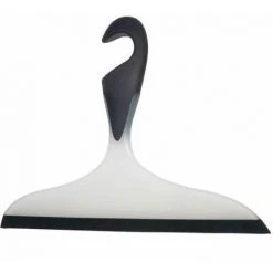 WENKO Raclette De Douche, Raclette Salle De Bain, Avec Crochet De Suspension, Loano, Plastique, L23x17 Cm, Noir-Blanc - Noir