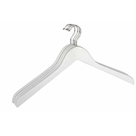 WENKO Lot De 4 Cintres Galbés Blanca - Blanc 3 WENKO Lot De 4 Cintres Galbés Blanca - Blanc