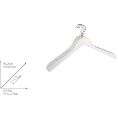 WENKO Lot De 4 Cintres Galbés Blanca - Blanc 4 WENKO Lot De 4 Cintres Galbés Blanca - Blanc – Image 2