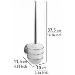 WENKO Porte Brosse WC Mural, Turbo-Loc® Fixation Sans Perçage, Plastique - Acier, 10x37,5x11,5 Cm, Blanc -brillant - Chromé 10 WENKO Porte Brosse WC Mural, Turbo-Loc® Fixation Sans Perçage, Plastique - Acier, 10x37,5x11,5 Cm, Blanc -brillant - Chromé -WENKO Soldes 6577977 4