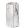 WENKO Porte Brosse à Dent, Gobelet Salle De Bain, Onyx, Marbre, Ø 7x12,5 Cm, Gris - Blanc