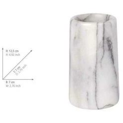 WENKO Porte Brosse à Dent, Gobelet Salle De Bain, Onyx, Marbre, Ø 7x12,5 Cm, Gris - Blanc 8 WENKO Porte Brosse à Dent, Gobelet Salle De Bain, Onyx, Marbre, Ø 7x12,5 Cm, Gris - Blanc -WENKO Soldes 6577982 3