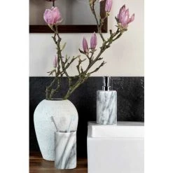 WENKO Porte Brosse à Dent, Gobelet Salle De Bain, Onyx, Marbre, Ø 7x12,5 Cm, Gris - Blanc 9 WENKO Porte Brosse à Dent, Gobelet Salle De Bain, Onyx, Marbre, Ø 7x12,5 Cm, Gris - Blanc -WENKO Soldes 6577982 4