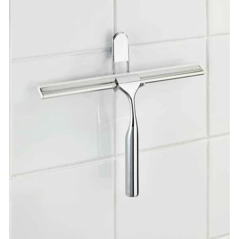 WENKO Raclette De Douche, Raclette Salle De Bain Mural, Classic, Acier, 25x16,5x4 Cm, Brillant - Chromé 4 WENKO Raclette De Douche, Raclette Salle De Bain Mural, Classic, Acier, 25x16,5x4 Cm, Brillant - Chromé – Image 2