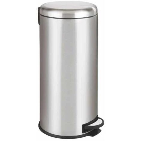 WENKO Poubelle Cuisine Leman 30L, Poubelle à Pédale Avec Frein De Chute Easy Close, Acier Inox, 30,5x64x37,5 Cm, Mat 3 WENKO Poubelle Cuisine Leman 30L, Poubelle à Pédale Avec Frein De Chute Easy Close, Acier Inox, 30,5x64x37,5 Cm, Mat