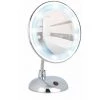 WENKO Miroir LED Maquillage Sur Pied, Miroir Grossissant LED X3, Ø 16 Cm, Acier, 17,5x28x12 Cm, Chromé - Chromé