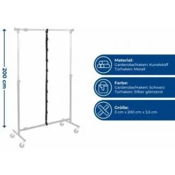 WENKO Rangement Sac à Main à Suspendre, Rangement Pour Penderie Fixation Sans Perçage, Lot De 2, Range Sac à Main Avec 8 Crochets De Suspension, Plastique, 3x200x3,5 Cm, Noir 10 WENKO Rangement Sac à Main à Suspendre, Rangement Pour Penderie Fixation Sans Perçage, Lot De 2, Range Sac à Main Avec 8 Crochets De Suspension, Plastique, 3x200x3,5 Cm, Noir -WENKO Soldes 6578025 4