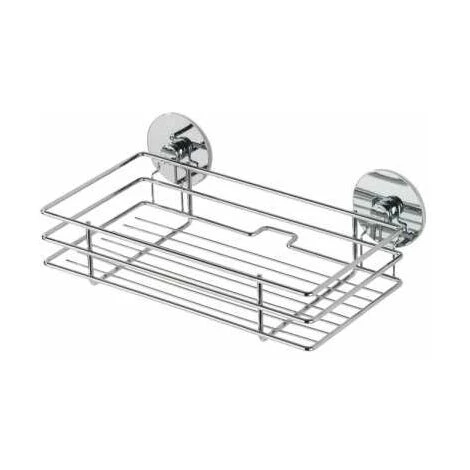WENKO Etagere Salle De Bain Sans Percage, étagère Cuisine Fixation Sans Perçage Turbo-Loc, Métal, 24,2x8,2x14 Cm, Brillant - Argent Brillant 3 WENKO Etagere Salle De Bain Sans Percage, étagère Cuisine Fixation Sans Perçage Turbo-Loc, Métal, 24,2x8,2x14 Cm, Brillant - Argent Brillant